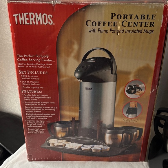 Vintage Thermos Black and Silver Beverage Center No Longer Sold in Stores BNWOT - Picture 2 of 11